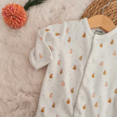 🌼 Pyjama velours poires Kiabi, 1 mois 